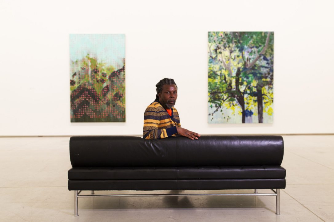 Artist Hurvin Anderson in the AGO galleries (photo: Toronto Star)