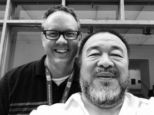 Ian Hoadley, General Manager, Logistics and Art Services, with Ai Weiwei